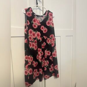 HEIMISH USA Black and Pink Floral Mini Dress